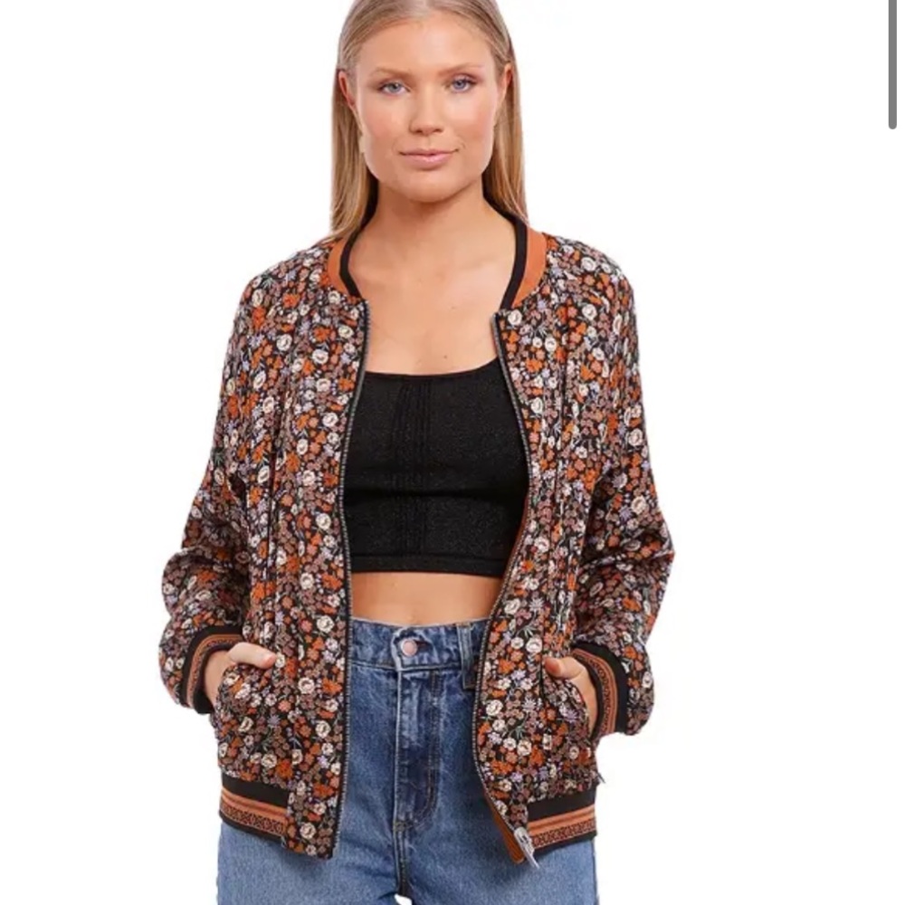 Final price* Scotch & Soda reversible floral/stripe bomber jacket